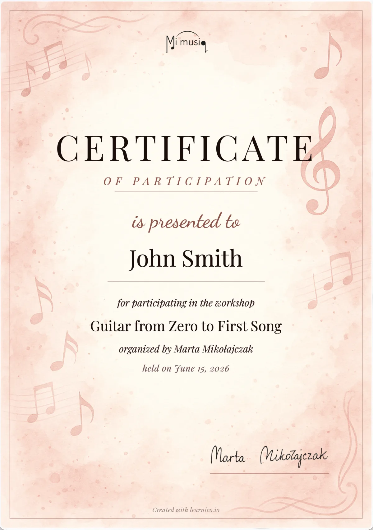 Automatic Workshop Certificates — Learnico Sends Them For You