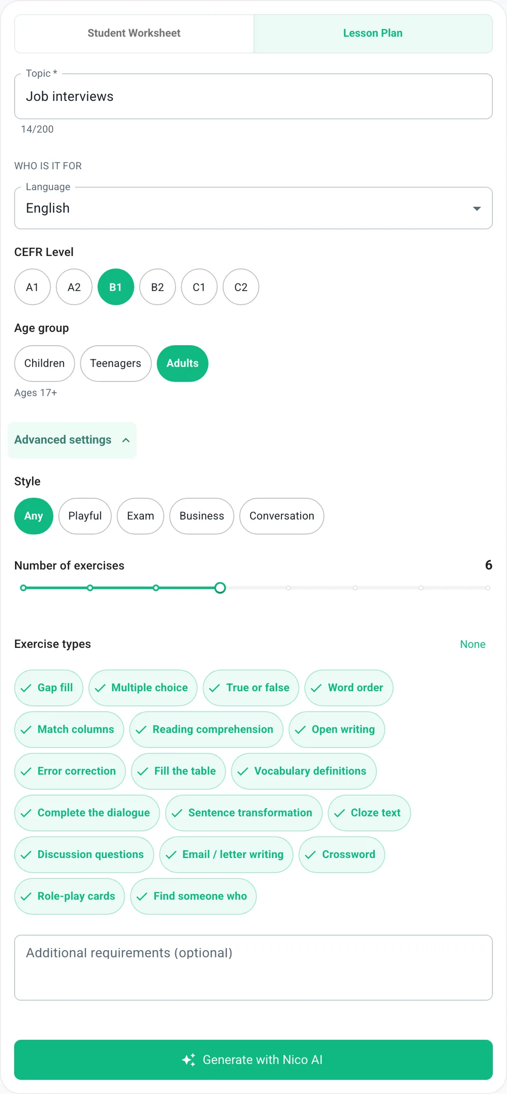 A lesson plan generator that hands you the plan and the worksheet