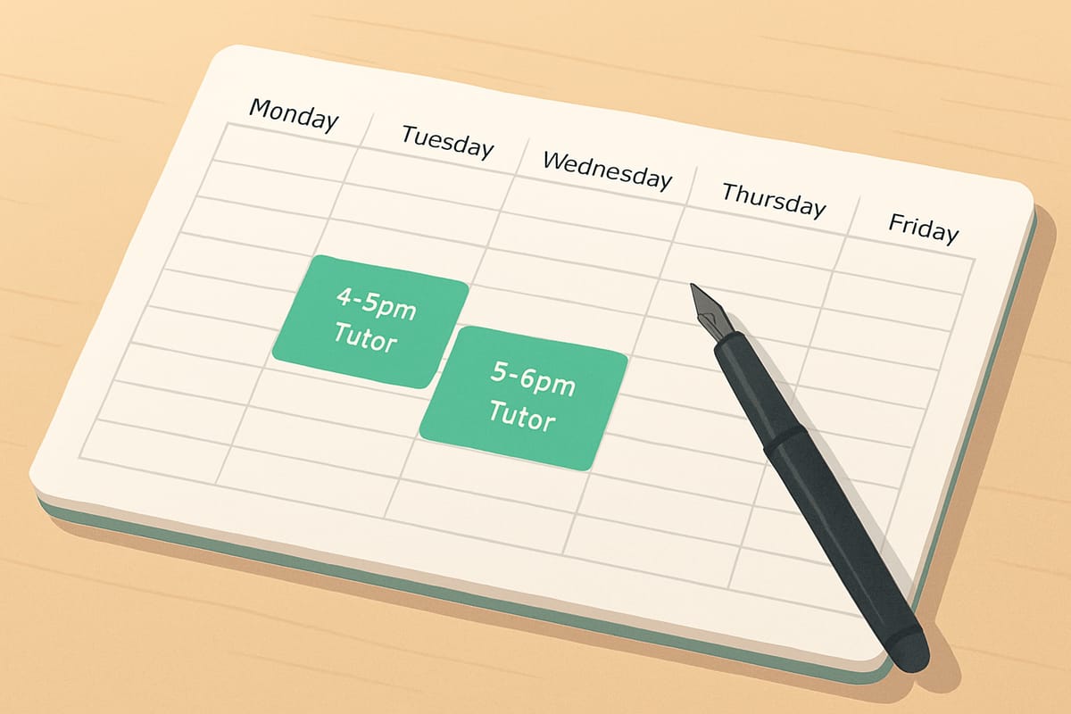 Stage 1 — Plan Recurring weekly tutor lesson schedule with buffer time between sessions